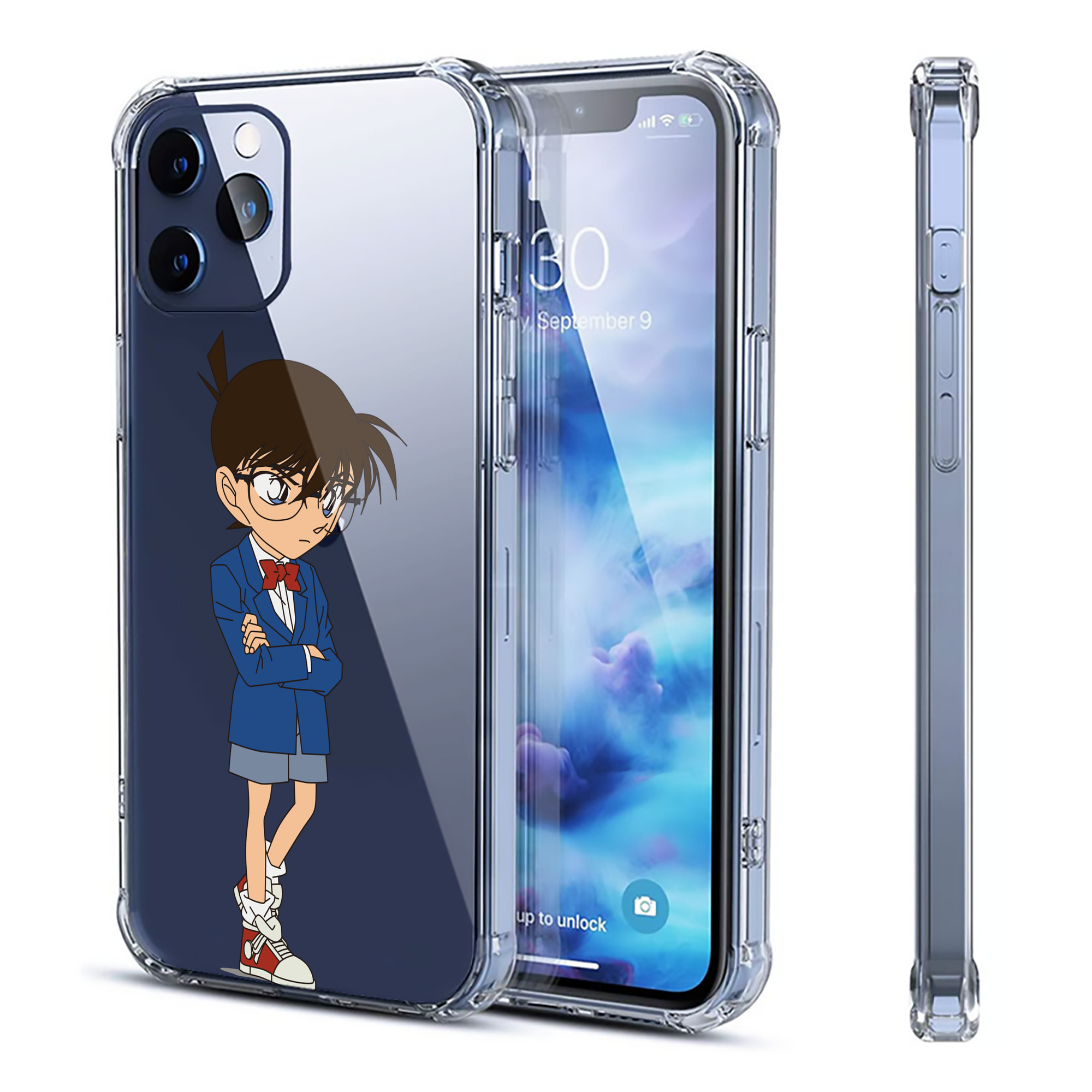 （画像用） 名探偵コナン 江戸川 コナン Detective Conan Conan Edogawa 【iPhone 12シリーズ対応】透明スマホケース（クリアソフトケース）